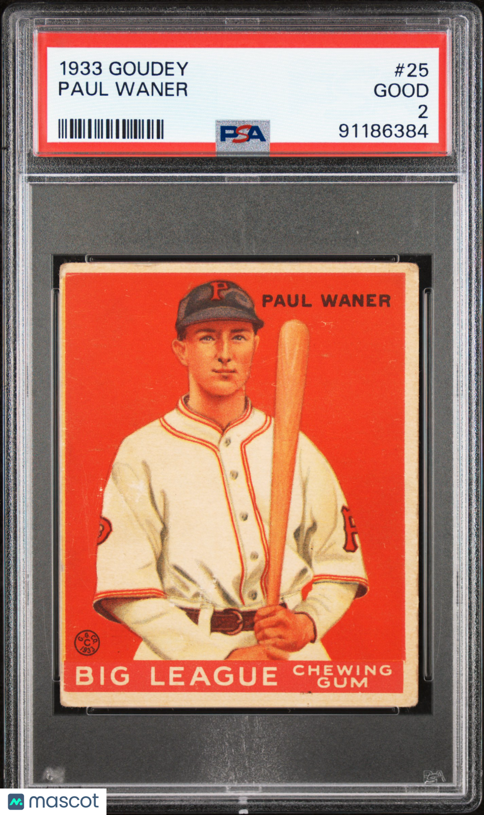1933 Goudey Paul Waner #25 PSA 2