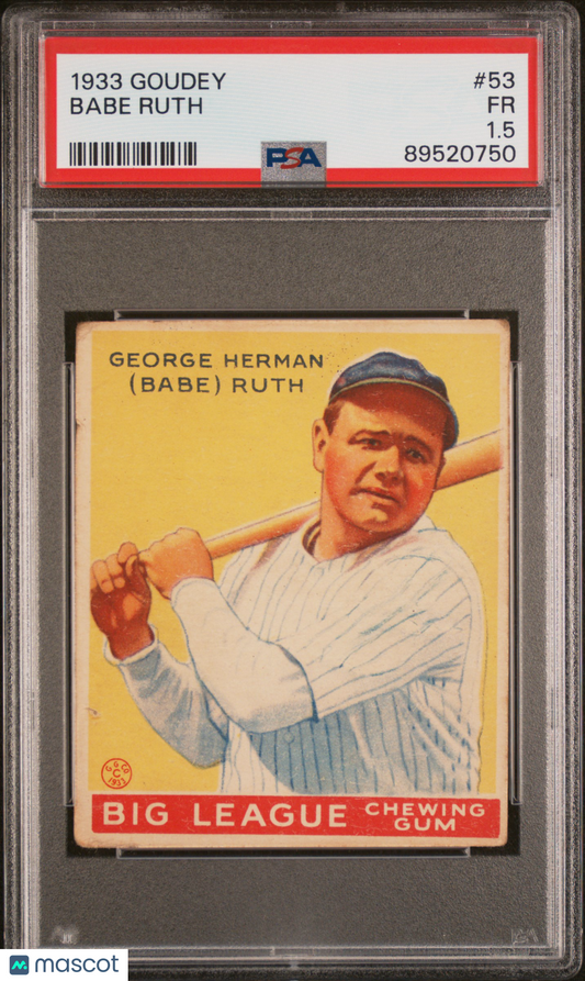 1933 Goudey Babe Ruth #53 PSA 1.5