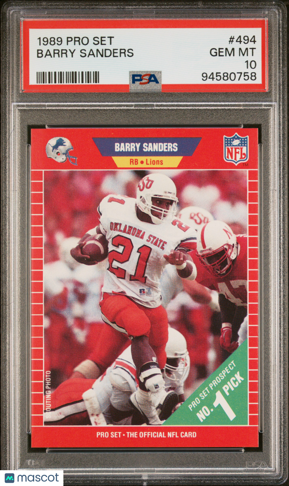 1989 Pro Set Barry Sanders #494 PSA 10