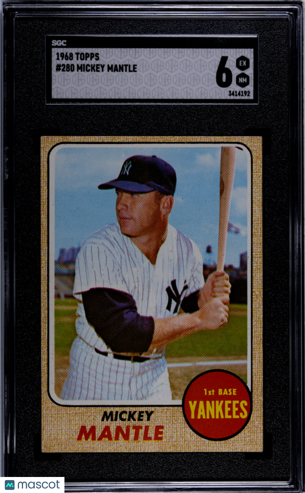 1968 Topps Mickey Mantle #280 SGC 6