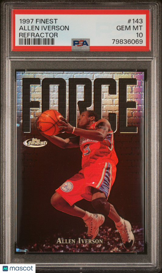 1997 Finest Allen Iverson #143 Refractor PSA 10