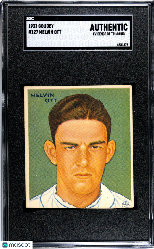 1933 Goudey Melvin Ott #127 SGC A