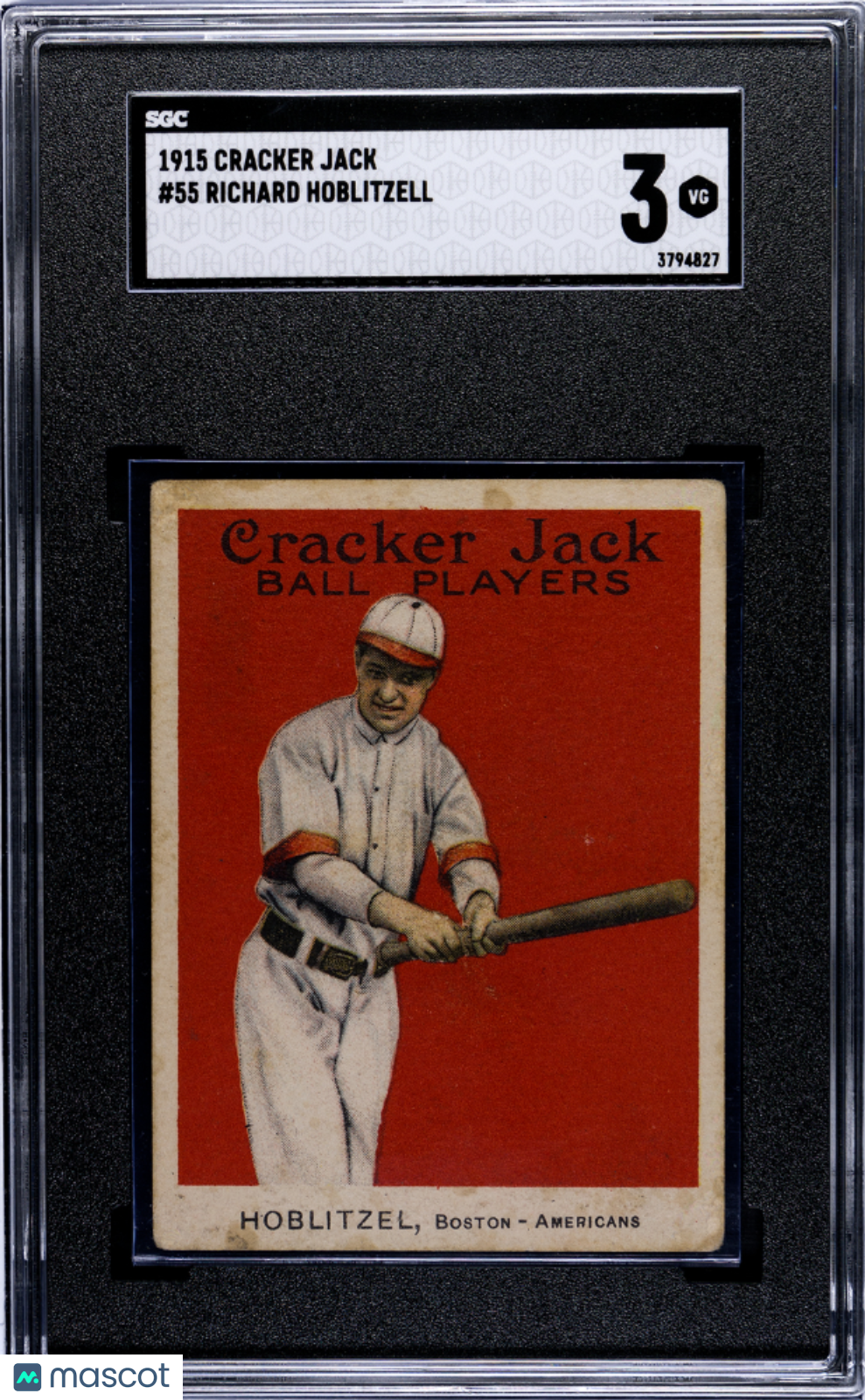 1915 Cracker Jack Richard Hoblitzell #55 SGC 3