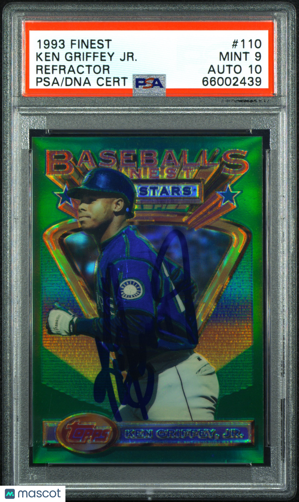 1993 Finest Ken Griffey JR. #110 Refractor PSA 9 Auto 10