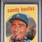1959 Topps Sandy Koufax #163 PSA 3.5 Auto 10