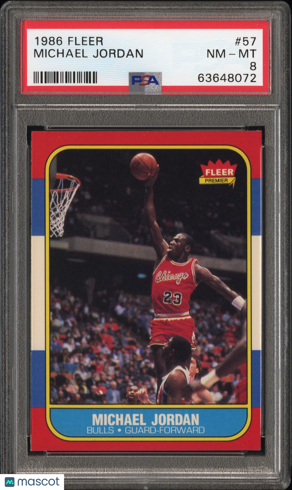 1986 Fleer Michael Jordan #57 PSA 8
