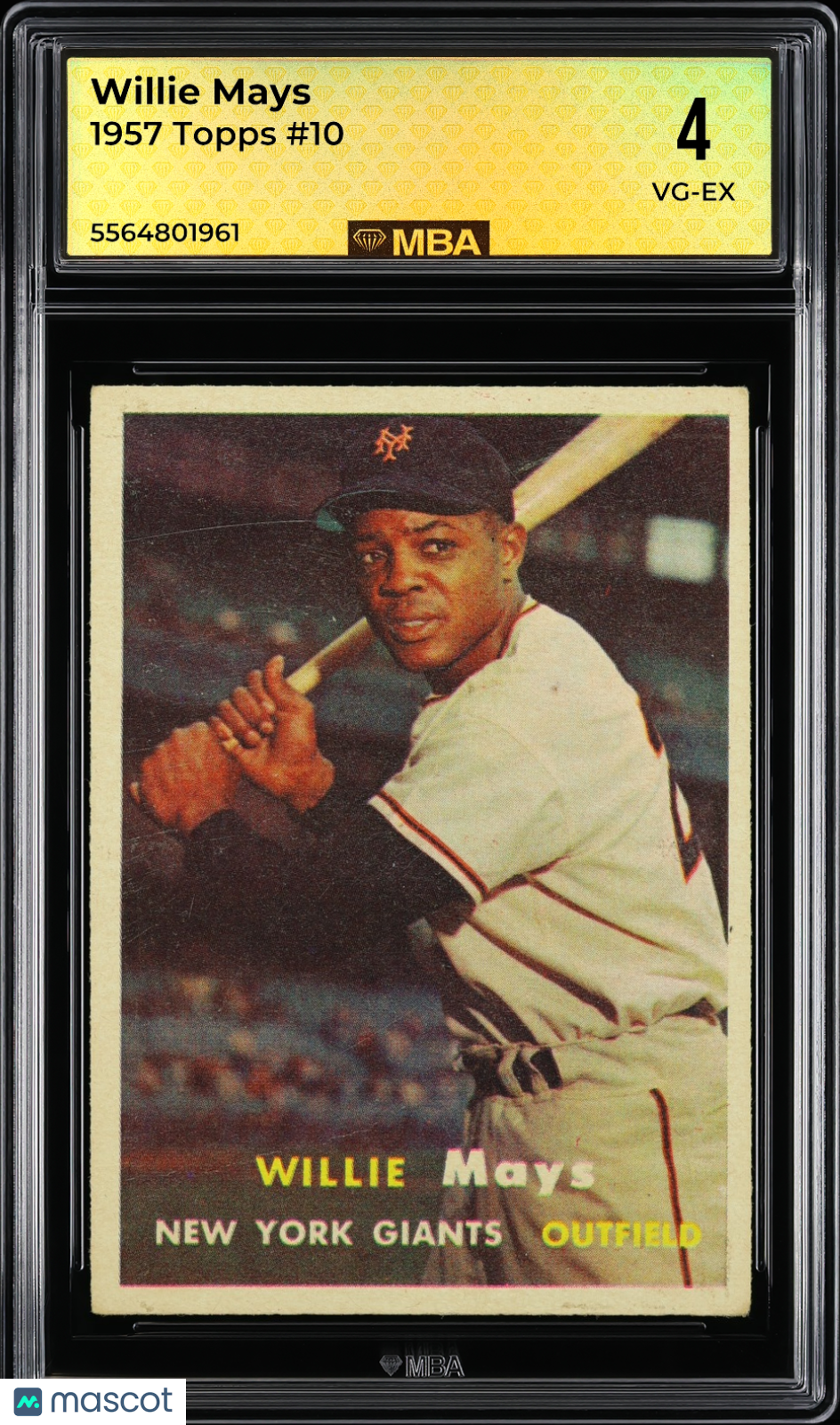 1957 Topps Willie Mays #10 MBA 4