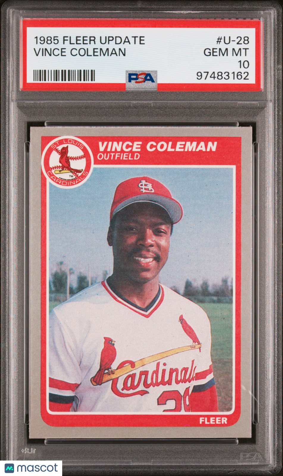 1985 Fleer Update Vince Coleman #U-28 PSA 10