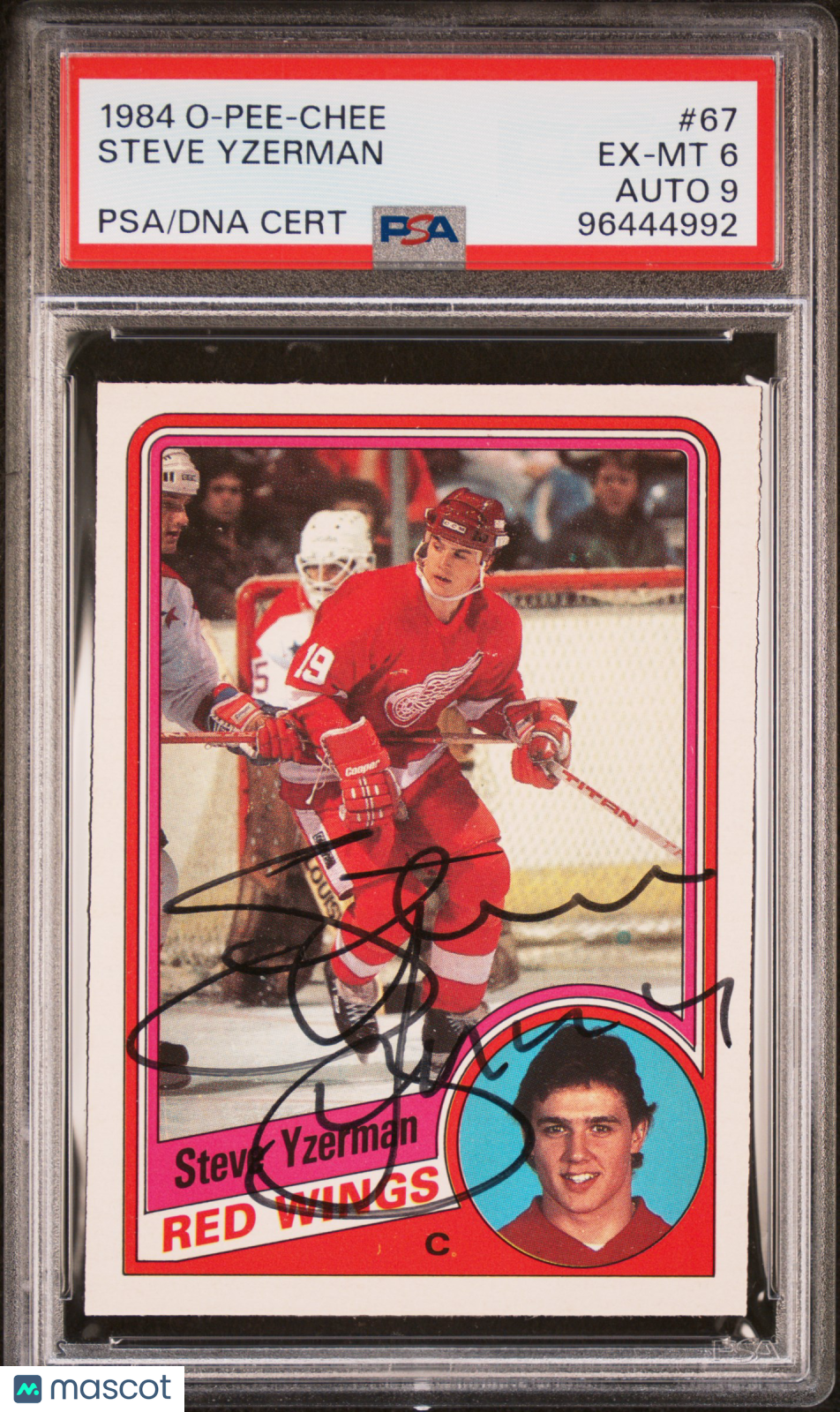 1984 O-Pee-Chee Steve Yzerman #67 PSA 6 Auto 9