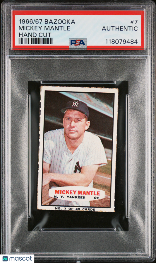 1966-67 Bazooka Mickey Mantle #7 Hand Cut PSA A