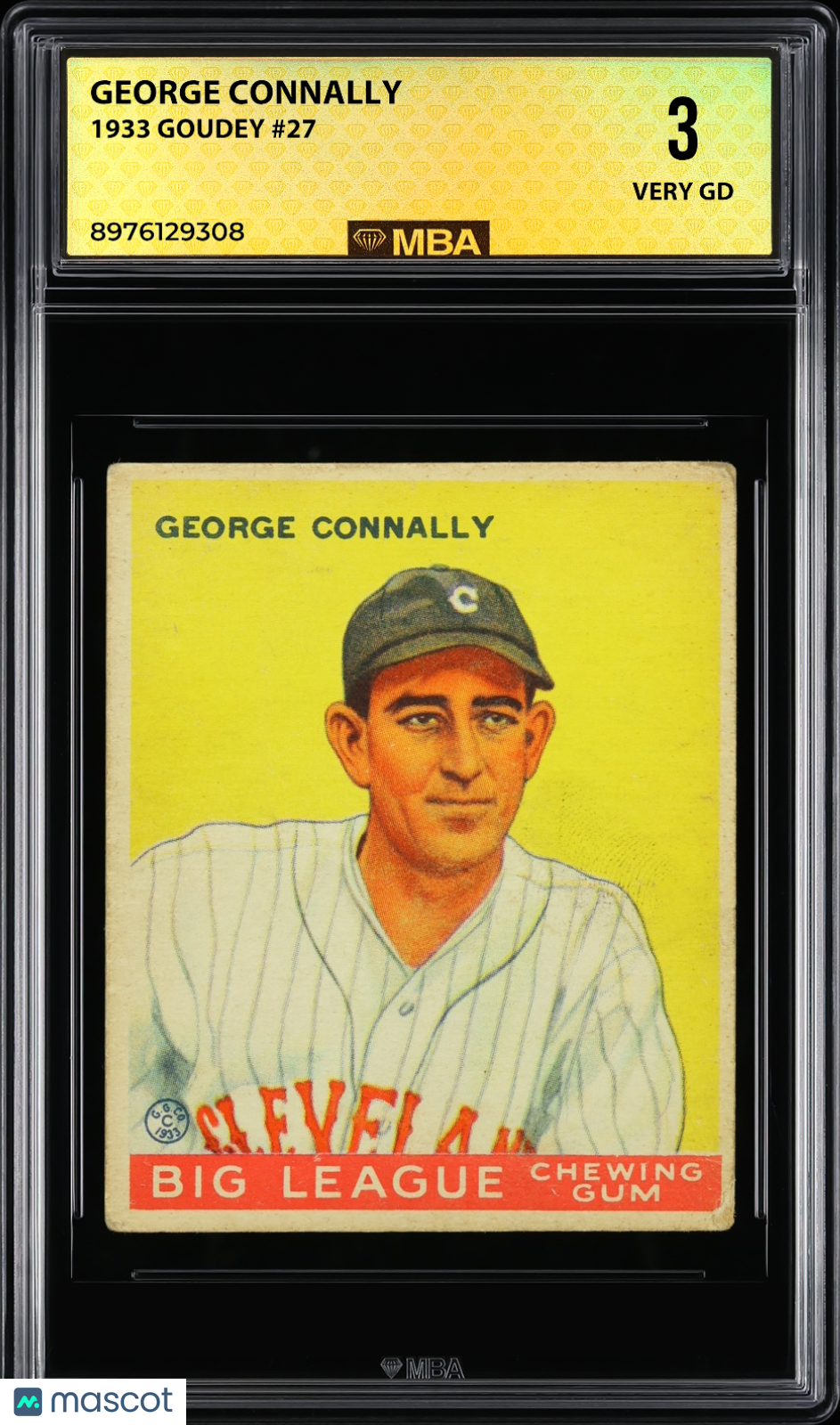 1933 Goudey George Connally #27 MBA 3