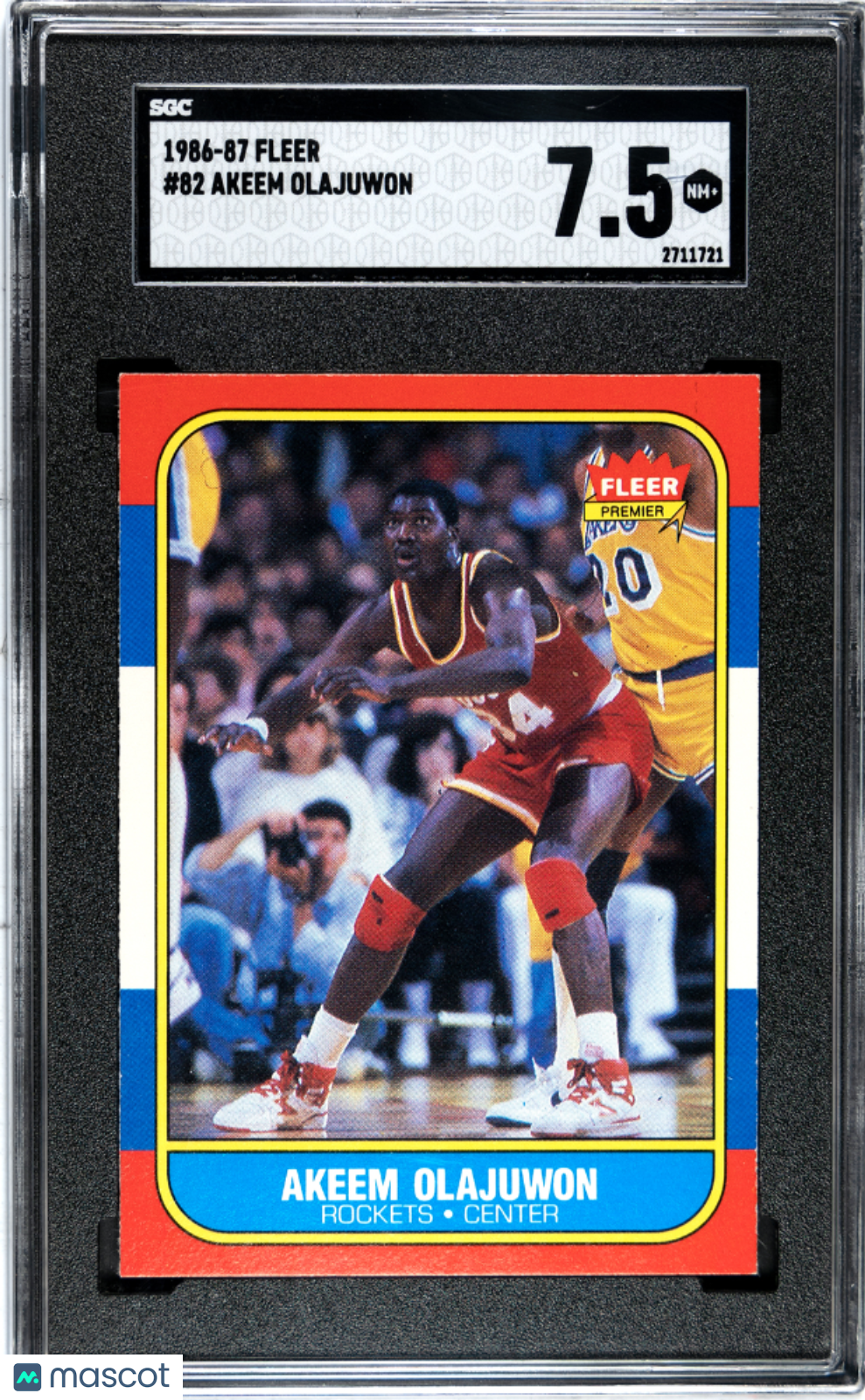 1986 Fleer Akeem Olajuwon #82 SGC 7.5