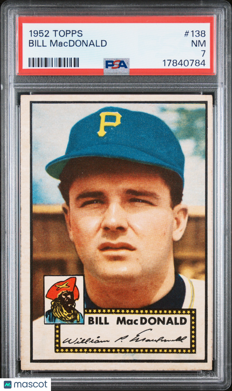 1952 Topps Bill Macdonald #138 PSA 7