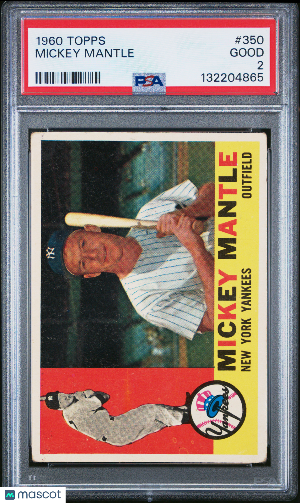1960 Topps Mickey Mantle #350 PSA 2