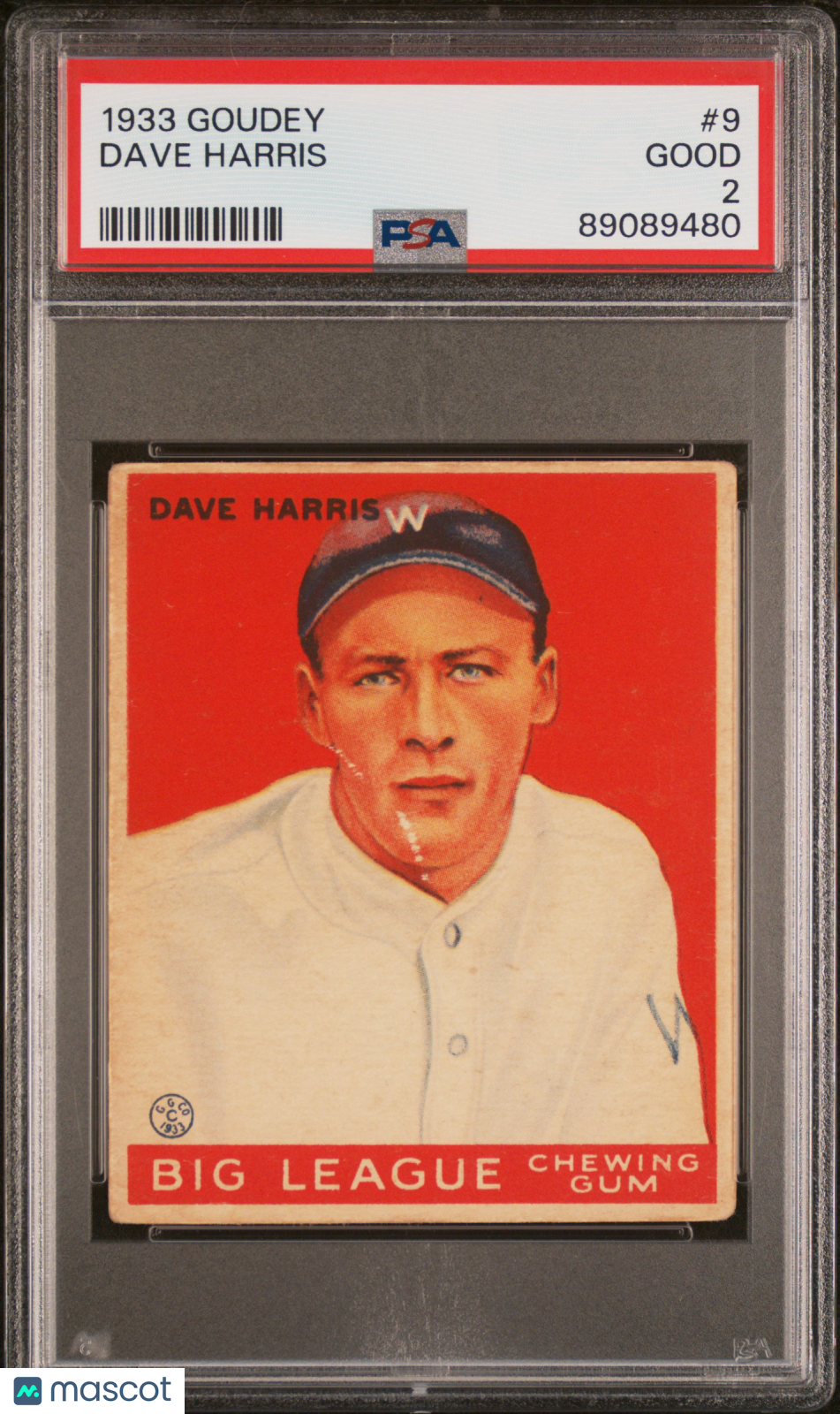 1933 Goudey Dave Harris #9 PSA 2