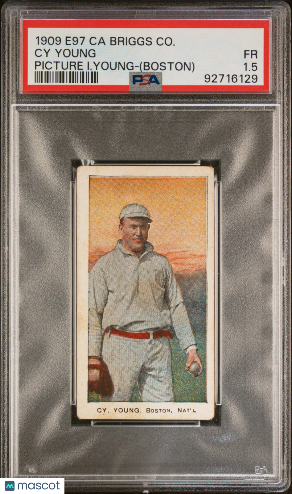 1909 E97 Ca Briggs Co. Cy Young Picture I. Young (Boston) PSA 1.5