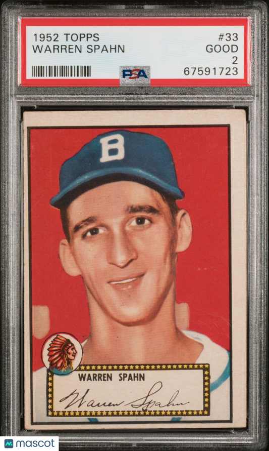 1952 Topps Warren Spahn #33 PSA 2