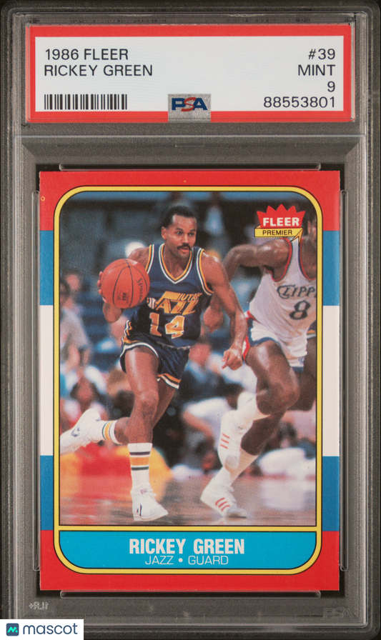 1986 Fleer Rickey Green #39 PSA 9