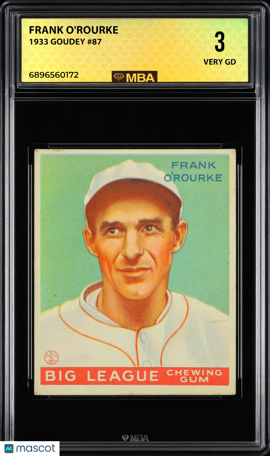 1933 Goudey Frank O'Rourke #87 MBA 3