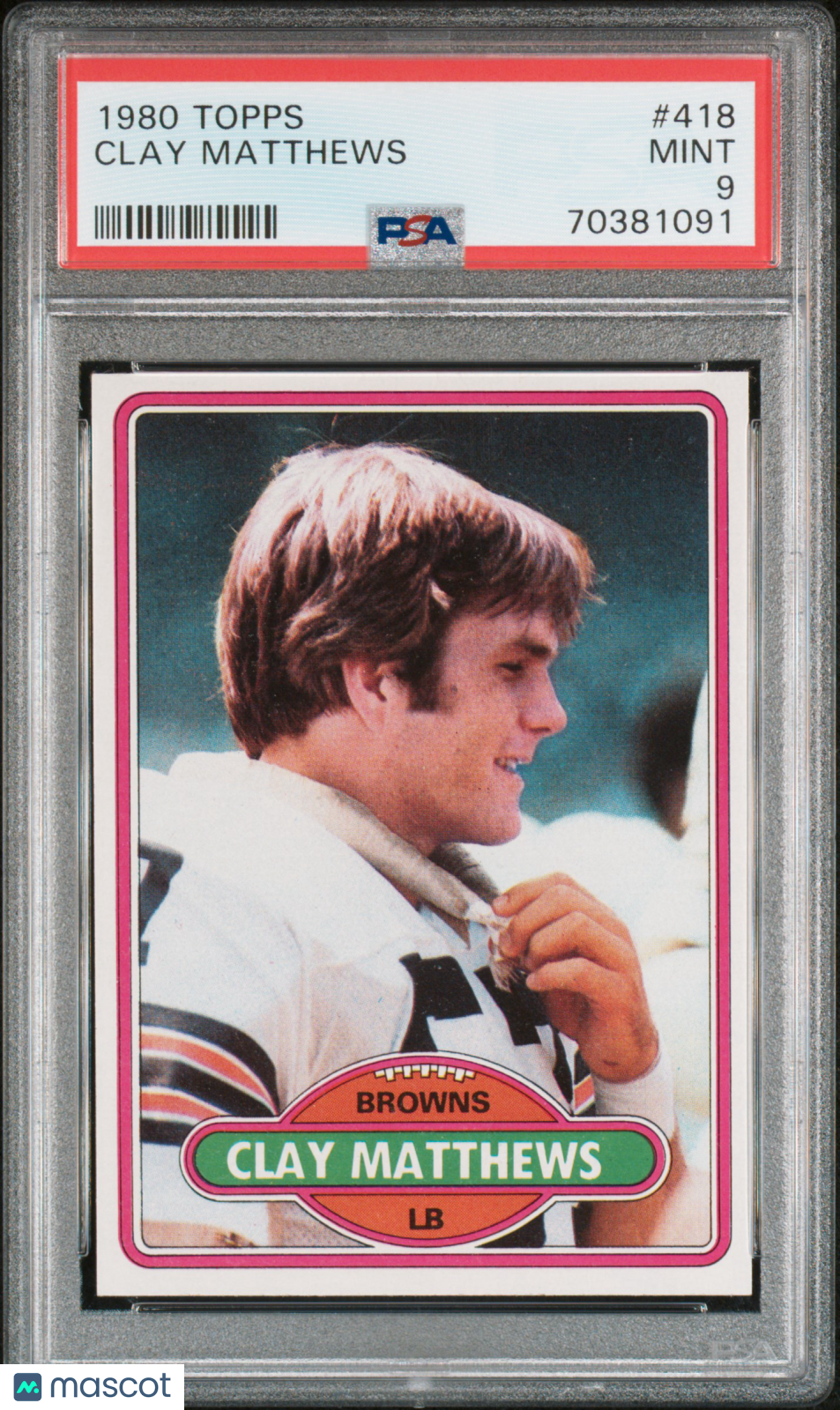 1980 Topps Clay Matthews #418 PSA 9