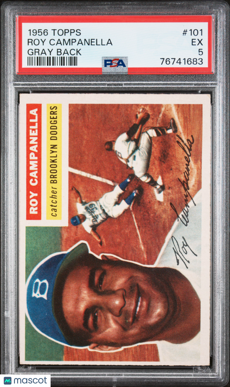 1956 Topps Roy Campanella #101 Gray Back PSA 5