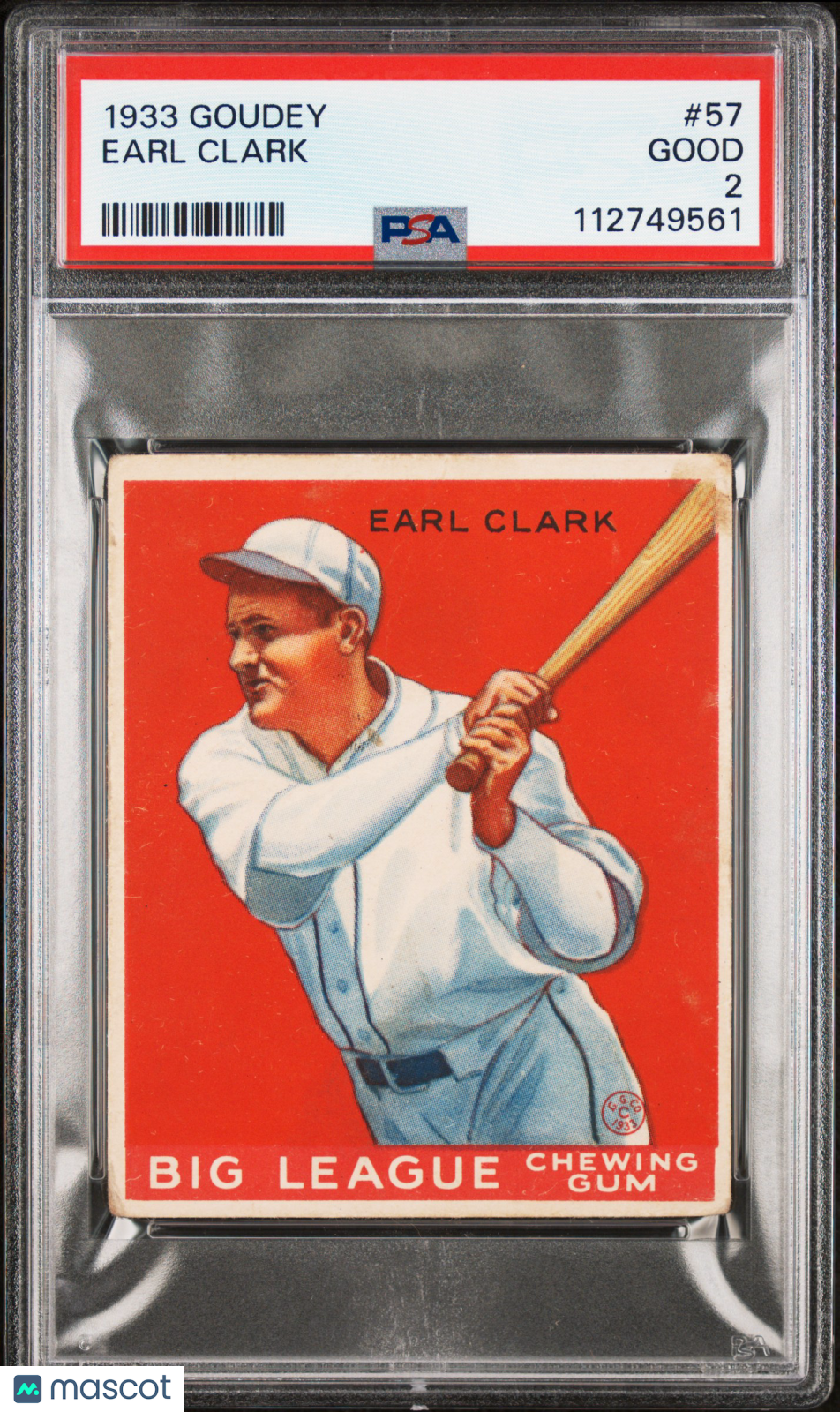1933 Goudey Earl Clark #57 PSA 2