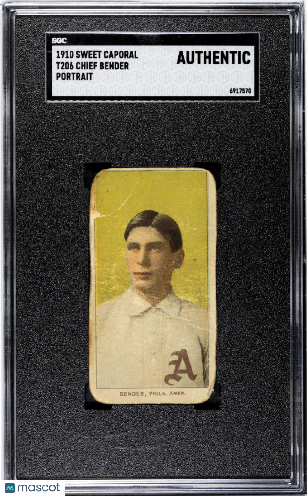 1910 Sweet Caporal (T206) Chief Bender Portrait SGC A