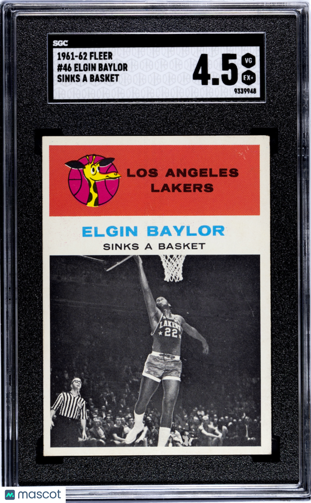 1961 Fleer Elgin Baylor #46 Sinks A Basket SGC 4.5