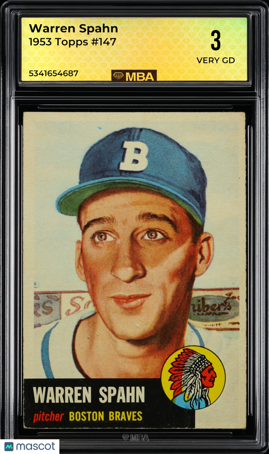 1953 Topps Warren Spahn #147 MBA 3