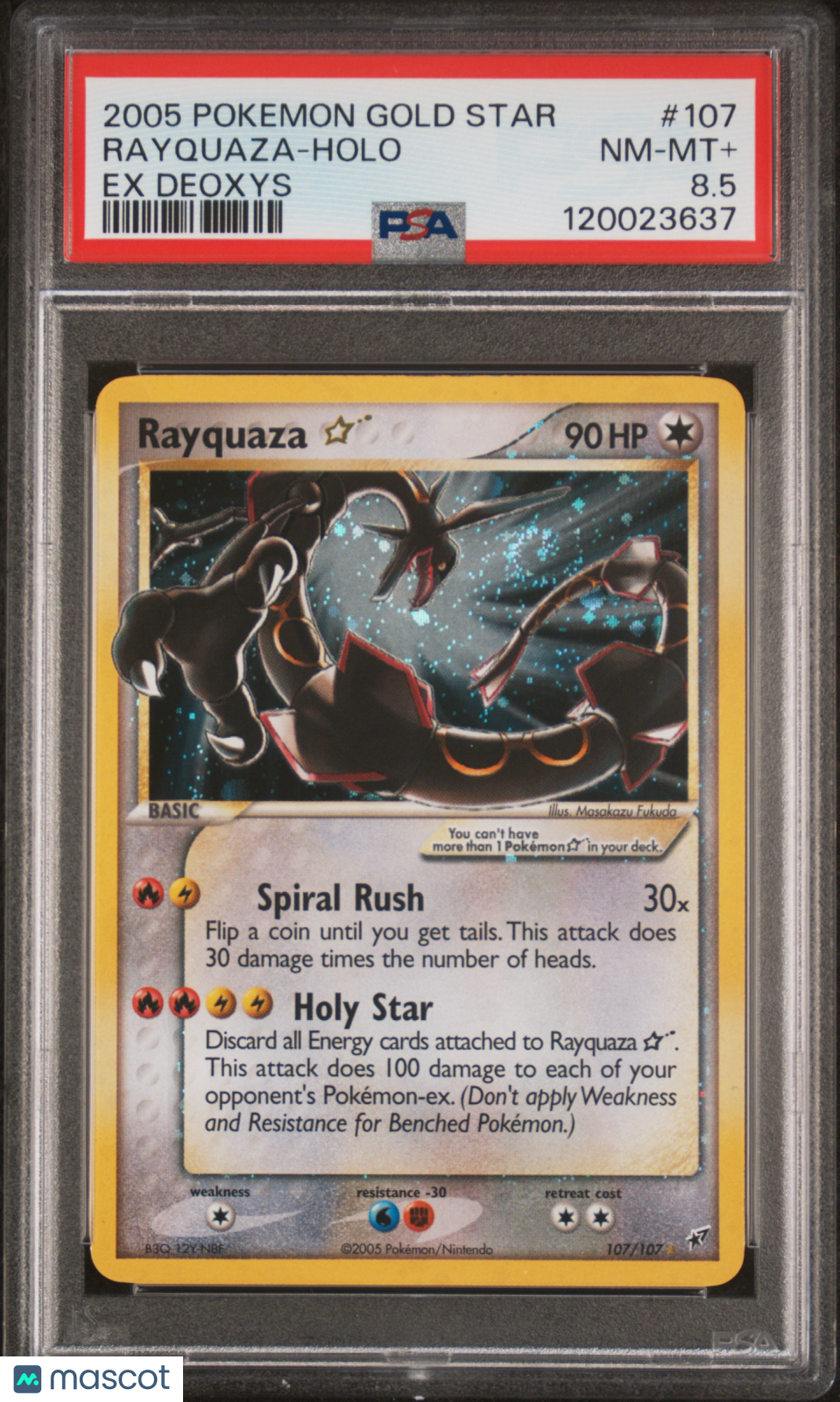 2005 Pokemon EX Deoxys Rayquaza Holo EX Deoxys PSA 8.5 #107