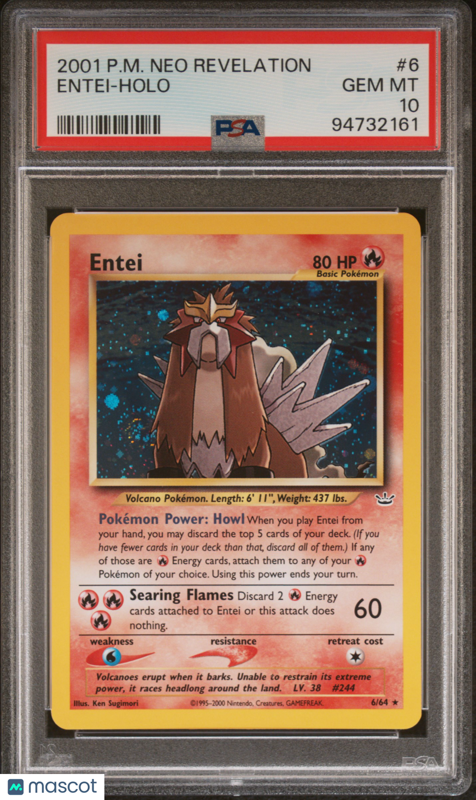 2001 Pokemon Neo Revelation Entei Holo PSA 10 #6