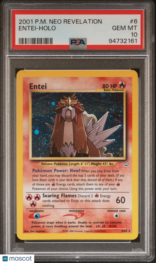 2001 Pokemon Neo Revelation Entei Holo PSA 10 #6