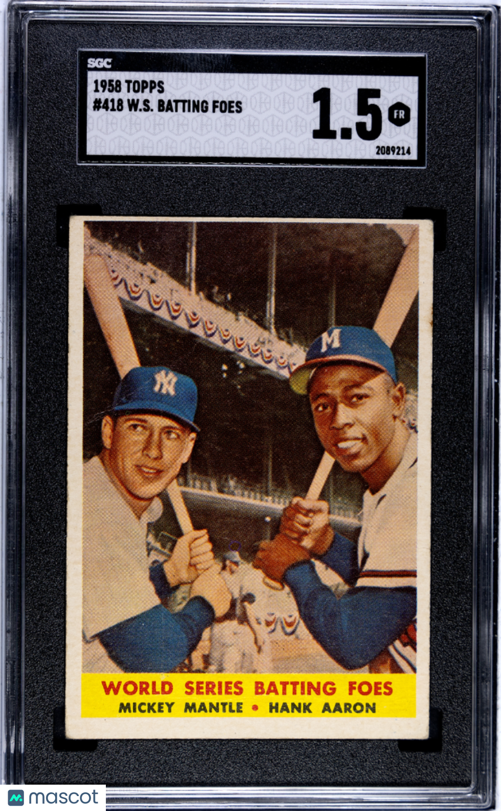 1958 Topps W. S. Batting Foes #418 SGC 1.5