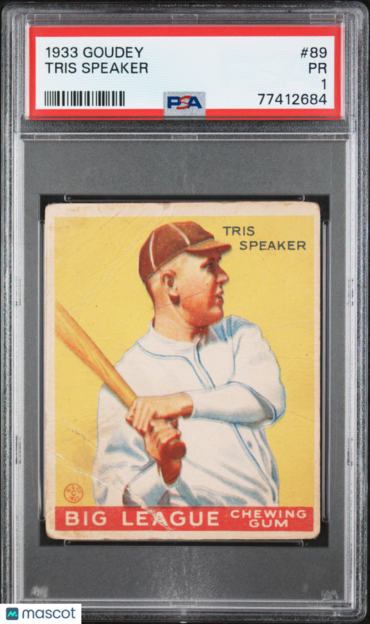 1933 Goudey Tris Speaker #89 PSA 1