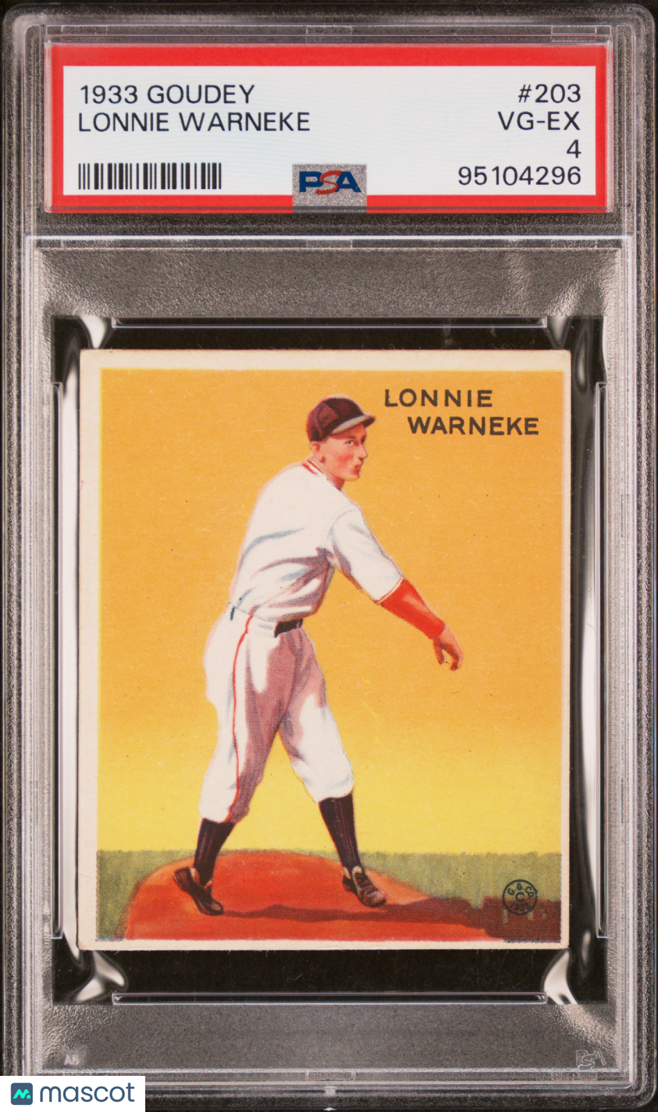 1933 Goudey Lonnie Warneke #203 PSA 4