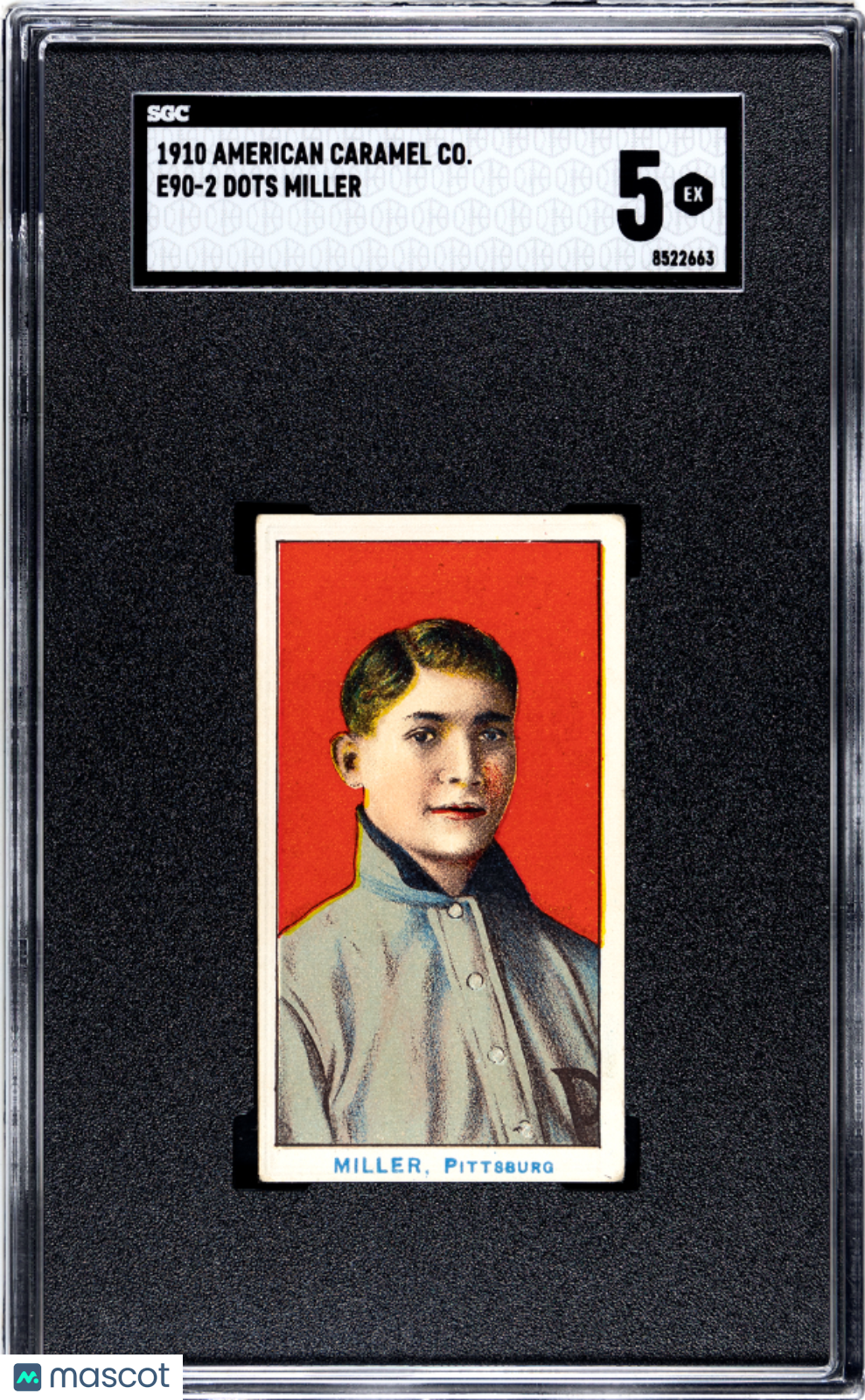 1910 American Caramel Co. (E90-2) Dots Miller SGC 5