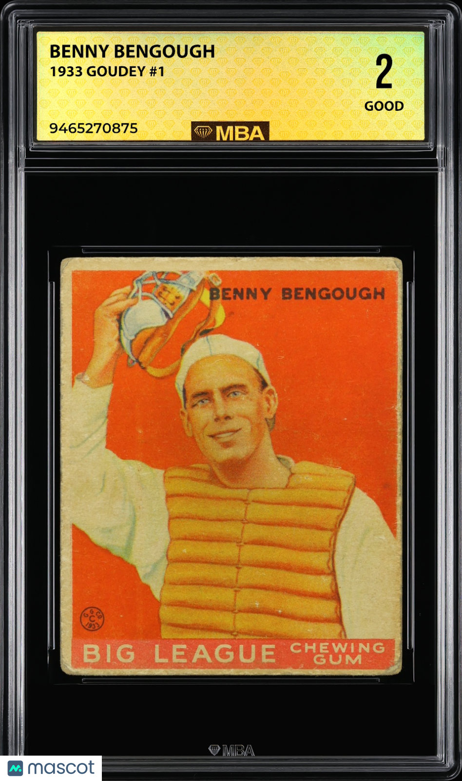 1933 Goudey Benny Bengough #1 MBA 2