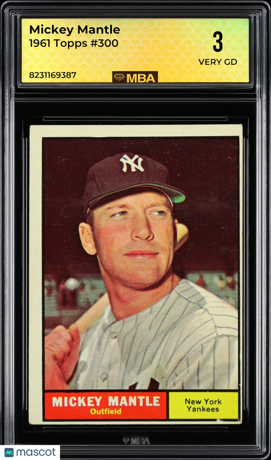 1961 Topps Mickey Mantle #300 MBA 3