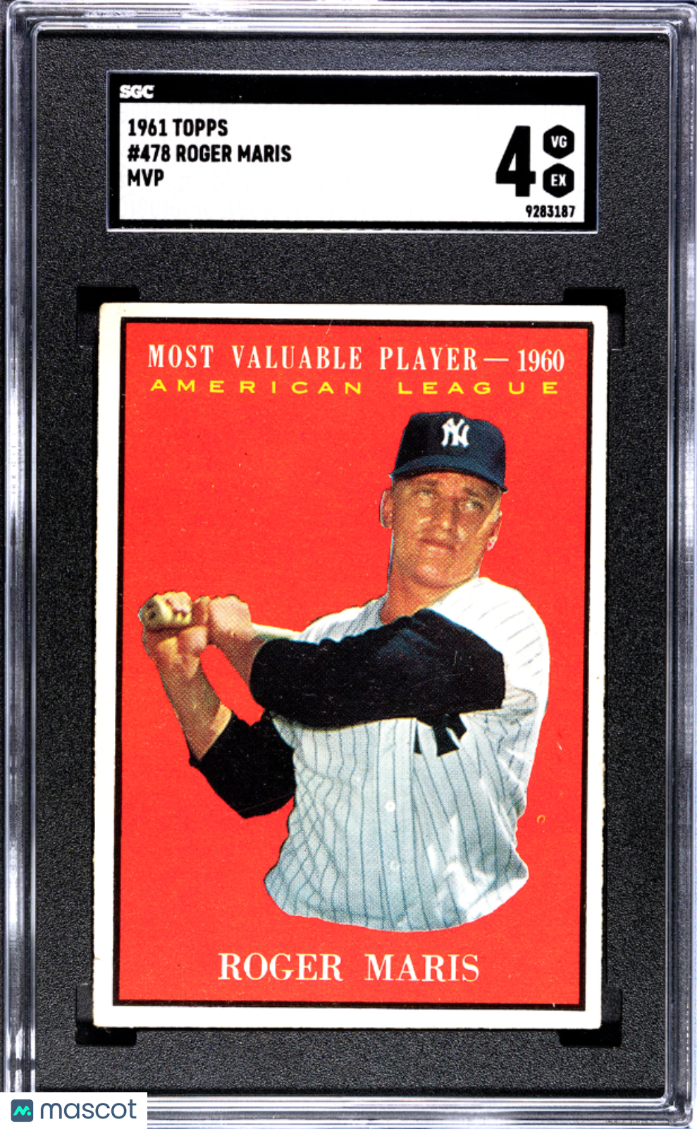 1961 Topps Roger Maris #478 MVP SGC 4
