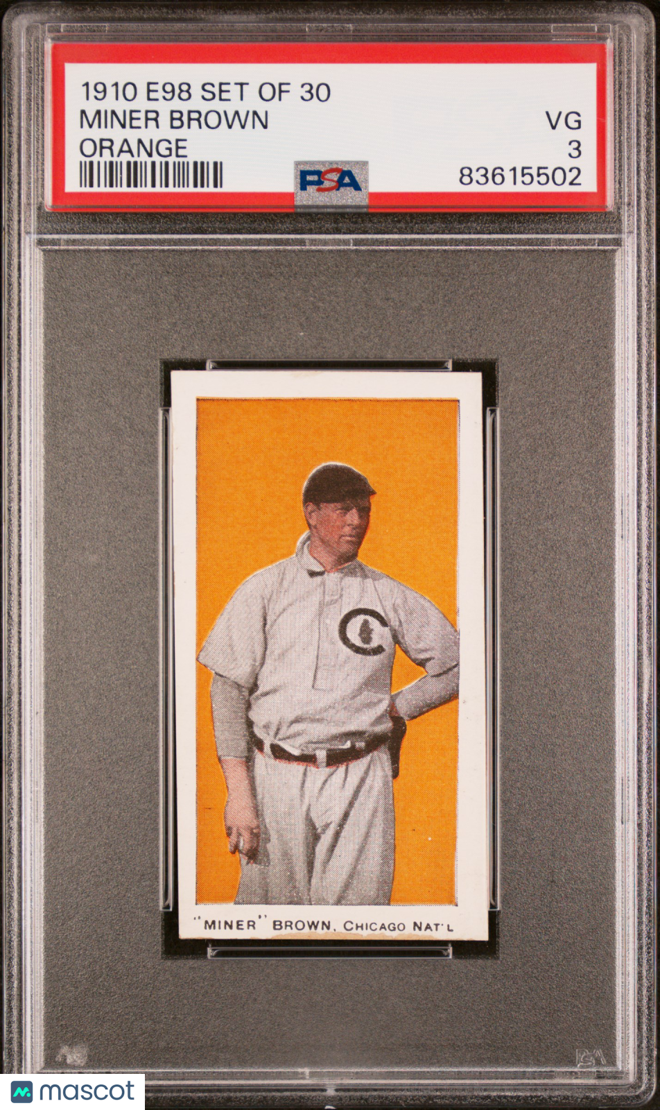 1910 E98 Set Of 30 Miner Brown Orange PSA 3