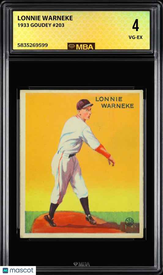 1933 Goudey Lonnie Warneke #203 MBA 4