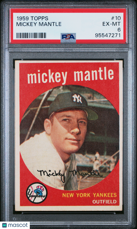 1959 Topps Mickey Mantle #10 PSA 6