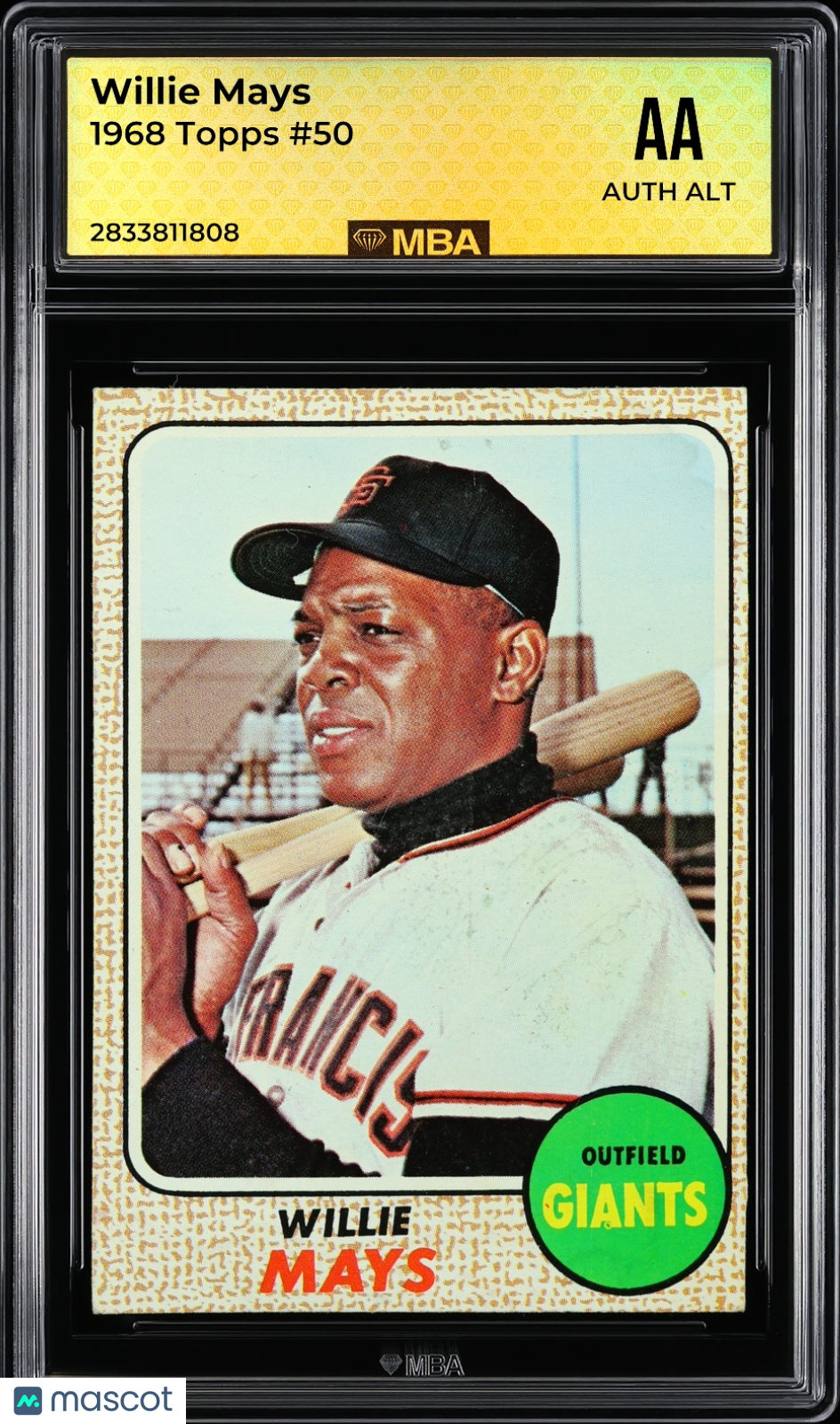 1968 Topps Willie Mays #50 MBA Authentic Altered