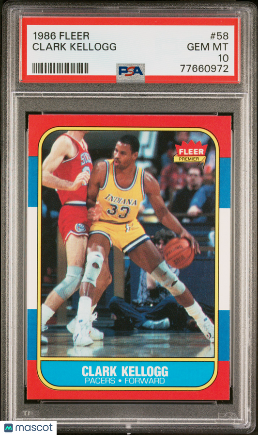 1986 Fleer Clark Kellogg #58 PSA 10