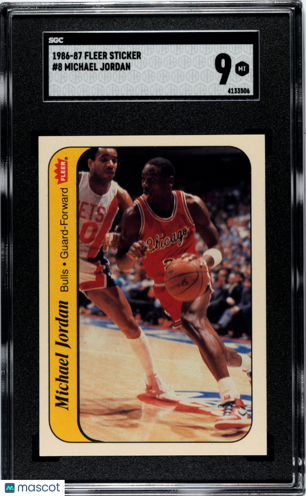 1986 Fleer Sticker Michael Jordan #8 SGC 9