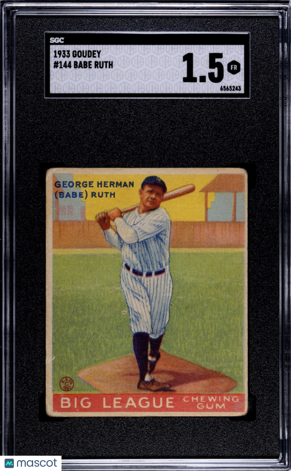 1933 Goudey Babe Ruth #144 SGC 1.5