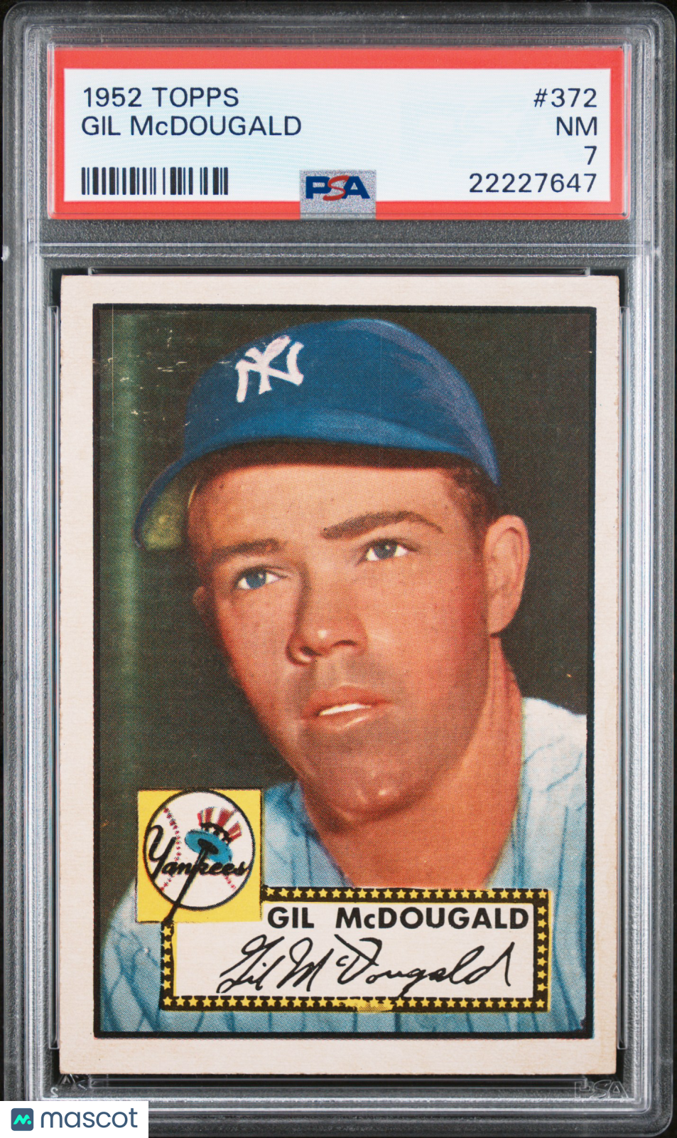 1952 Topps Gil Mcdougald #372 PSA 7