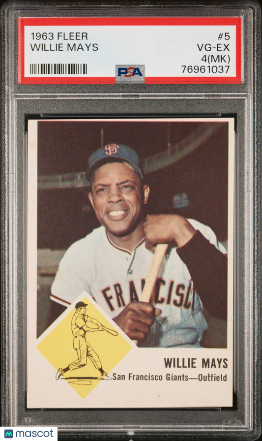1963 Fleer Willie Mays #5 PSA 4 MK