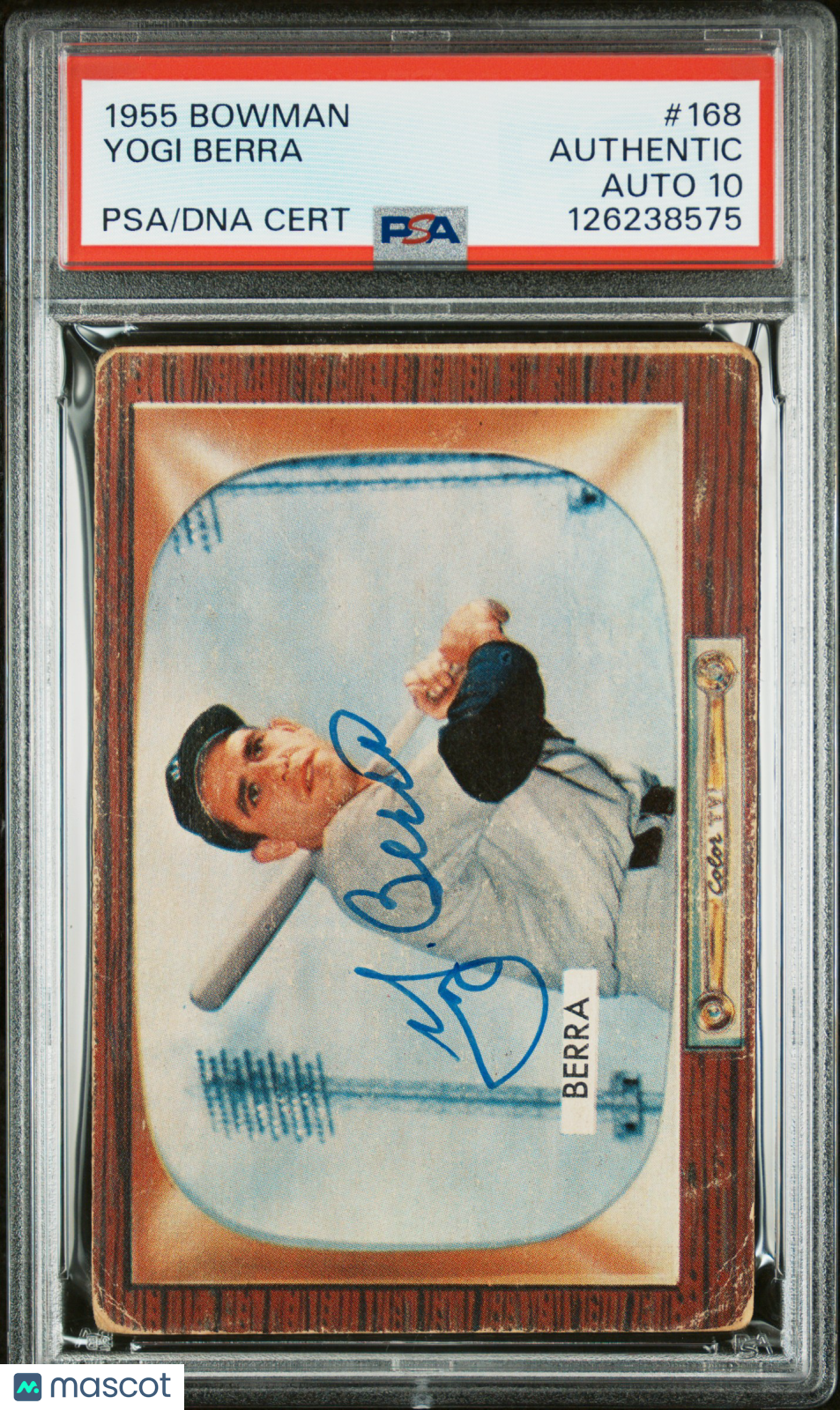 1955 Bowman Yogi Berra #168 PSA A Auto 10