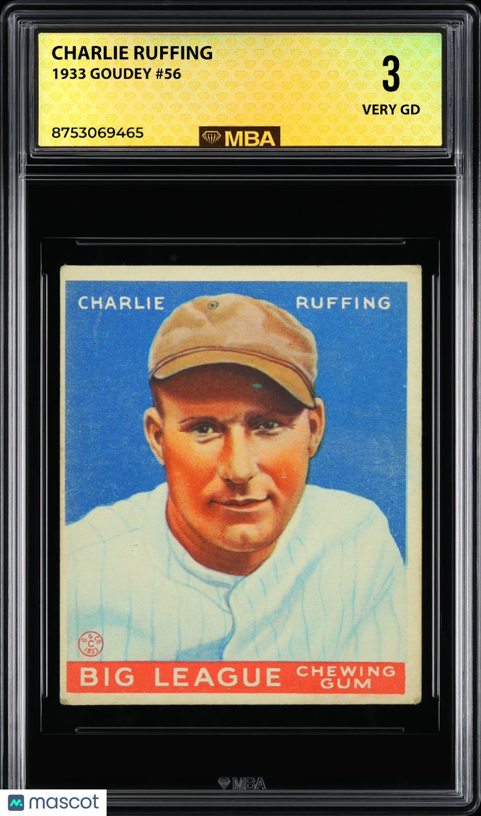 1933 Goudey Charlie Ruffing #56 MBA 3
